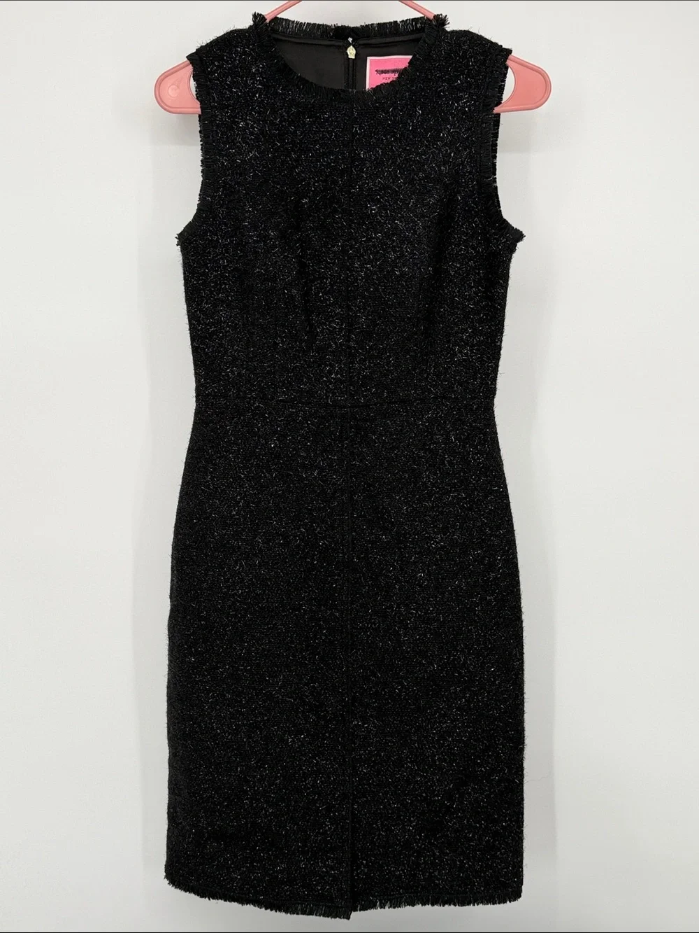 Kate Spade Sleeveless Black tencel Tweed wool blend Dress NWT size 0